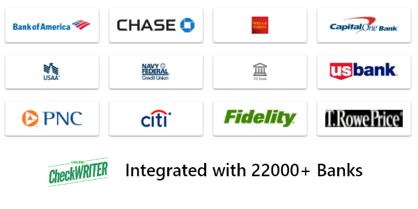 Integrated with 22000+ banks