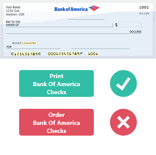 Bank Of America Check Template Bank Info