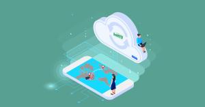An Isometric Illustration Of A Mobile Phone With A Cloud On It