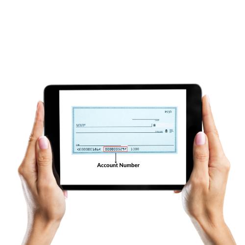A Person Holding a Tablet with Showing The Check Account Number Check