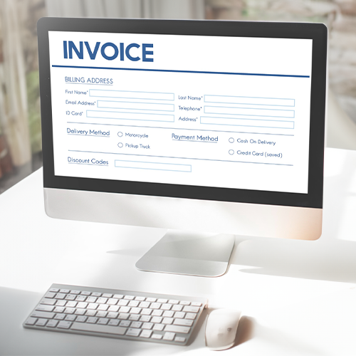 A Computer Screen with an Invoice Form on It for Invoice Payments