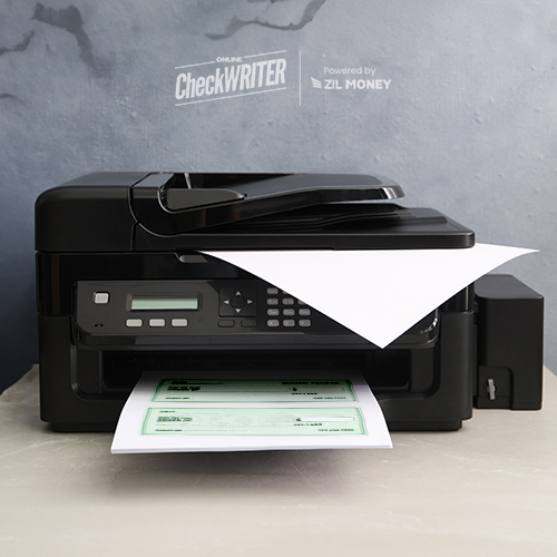 An Printer Prints Bank Checks Online