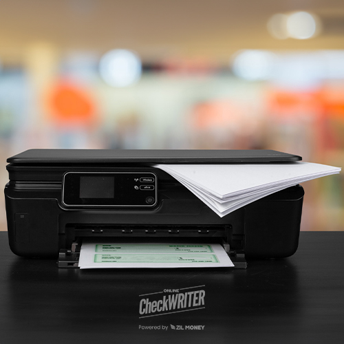 On Top of the Table Is a Printer for Business Check Printing Online
