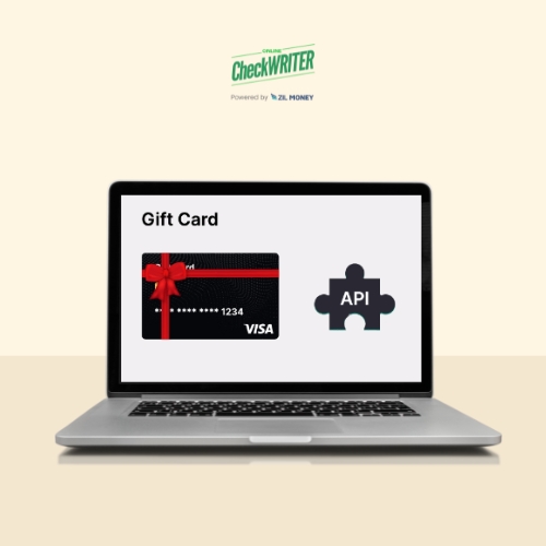 A Laptop Screen Displaying an Image of a Visa Gift Card, Unlocking Efficiency with the Power of Digital Gift Card API.