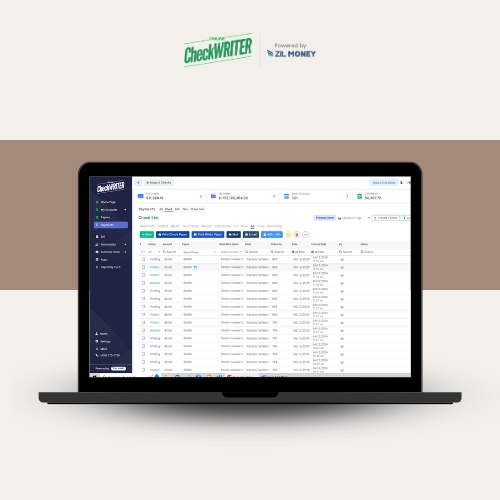 Screen Showing Check Register. Business Check Register Your Key to Accurate Budgeting and Financial Planning