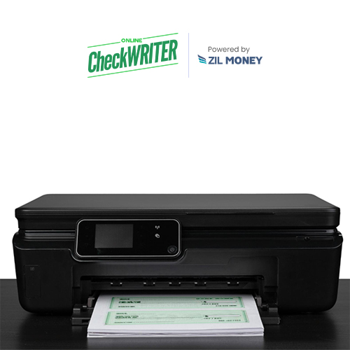 A Regular Printer Printing Checks On Blank Stock Paper. Empower Your Business with Secure and Efficient Check Writing Online