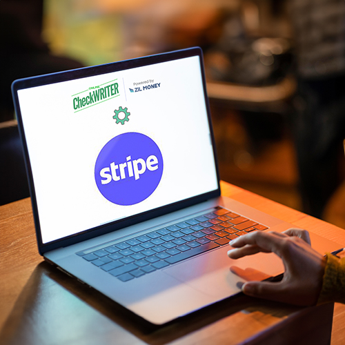 Laptop Showing Integration with Stripe and Check Printing Platform, OnlineCheckWriter.com Now Available on Stripe Marketplace