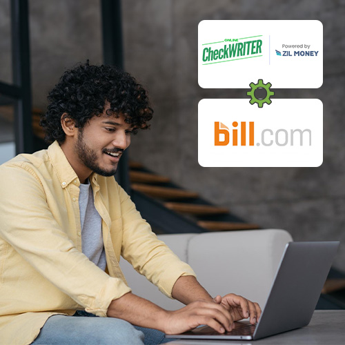 A Man Using a Laptop Saying Bill.com Integration