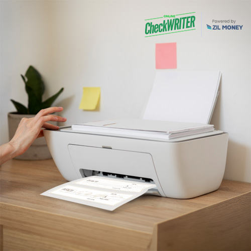 A Hand Printing Checks Using Regular Printer On Blank Stock Papers. Print Checks On-Demand with the Online Check Printing Service