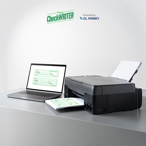 A Laptop And a Printer Printing Checks, Transform Your Finances with Printable Personal Checks