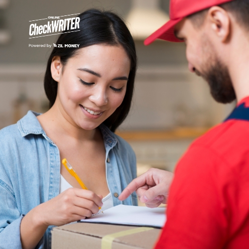 A Person Receiving Overnight Check Mailing.