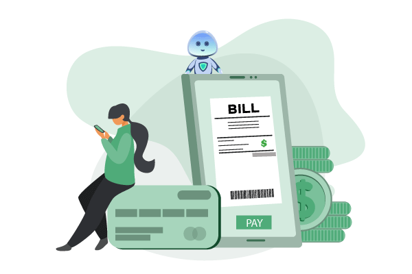 A Woman Pay Bills with Credit Card Using Her Phone, Represent Online Bill Payment Manage Effortlessly