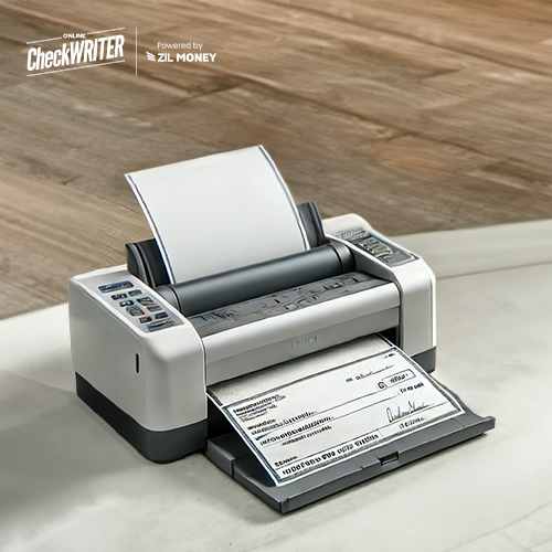 A Desktop Check Printer Is Shown Printing a Check for Writing Checks Free.