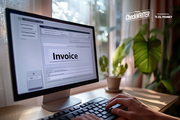 A Person Working On a Laptop Makes Invoice Generator Free. Makes Your Business Transactions Easier