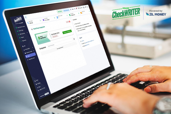 A Person Woring On A Laptop Creating Checks, Checks for QuickBooks Print Easily and Conveniently