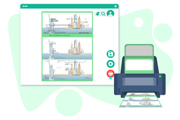 An Image of a Printer and a Computer Screen, Showcasing Instant Check Customization with the Best Check Printing Software. Symbolizing Check Printing Company