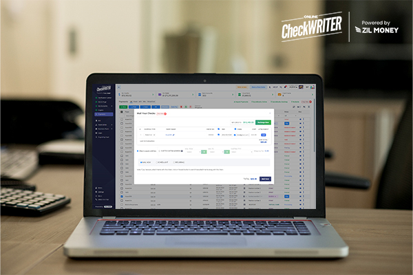 A Laptop Showing Check Mailing, Create Checks, We Print Envelop And Mail it, One Effective Way for Theaters to Save Check Mailing Costs