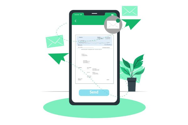 A Mobile Screen That Shows a Check Mailing Interface. That Represents First Class Check Mailing USPS Canada for Just $1.25. Fast, Secure Delivery, Tracking