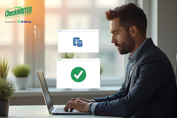 A Man Working On a Laptop SHowing NetSuite Integration With the Check Printing Platform. Why Your Accounting Software Deserves a Payment Partner Integration with NetSuite Makes It Easy