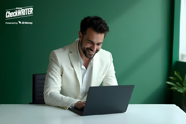 A Man Using A Laptop to Make a Payment Easily. Receive Payment Quickly and Securely with Multiple Options