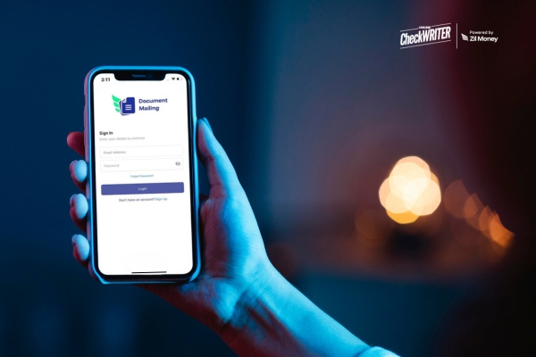 A Man Using A Mobile that Shows a Mail Document Online Instantly Using a Mobile App