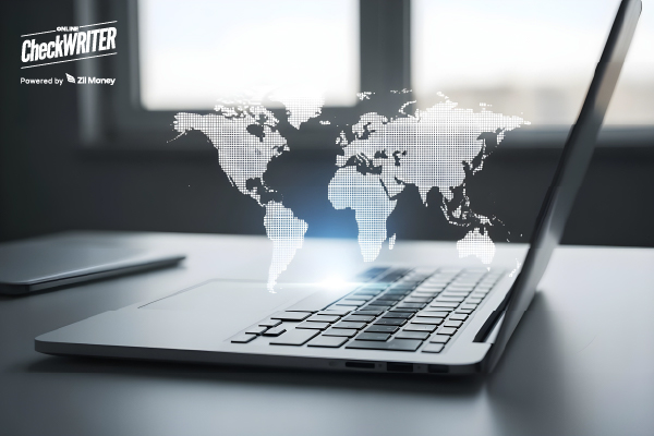 An Image that Shows A Laptop Represents One International Payment Platform that Ensures Instant, Secure, and Fee-Transparent Cross-Border Transfers for U.S. Businesses Worldwide