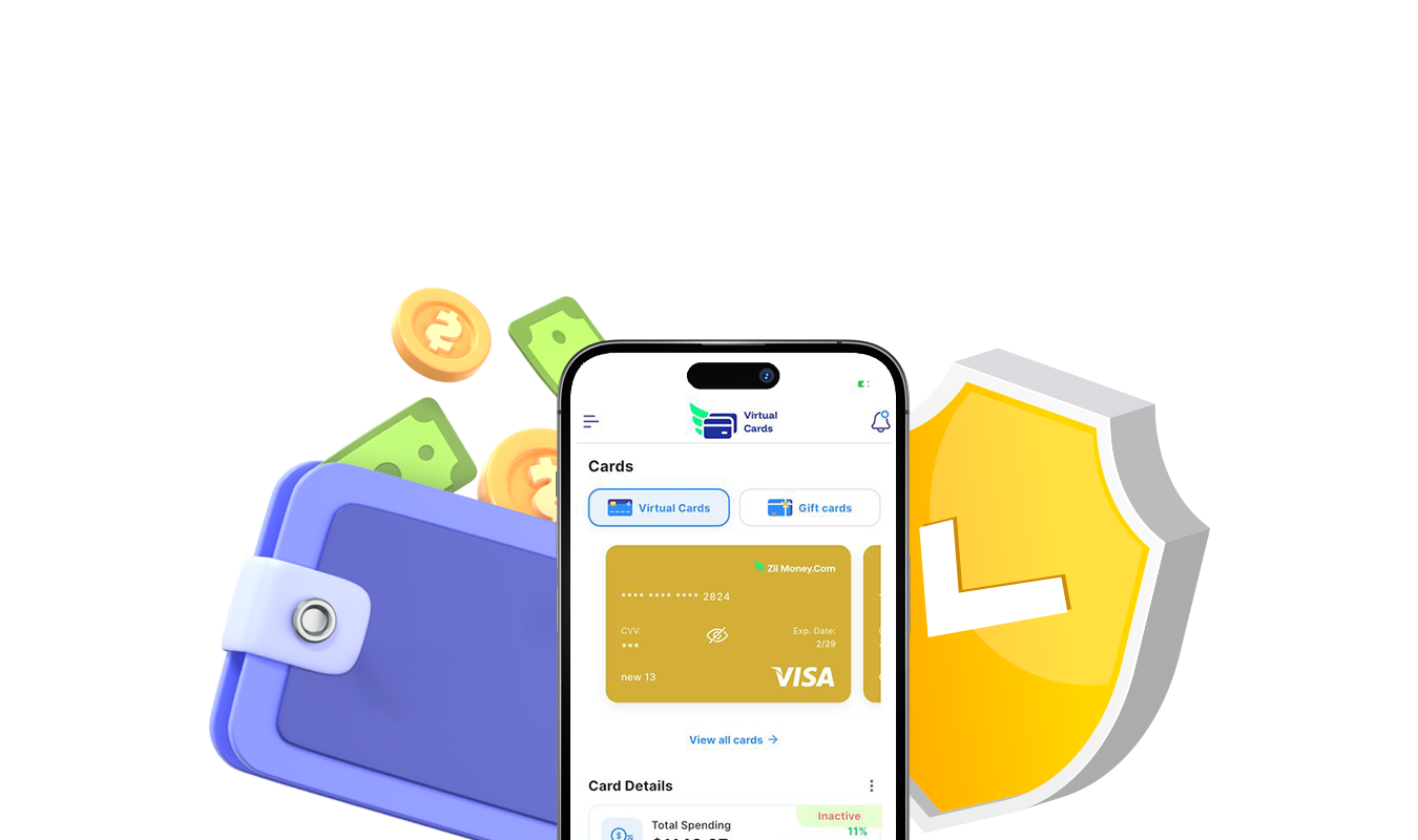 An Image that Shows A Wallet and A Phone to Make Virtual Business Expense Cards Payments Easily.