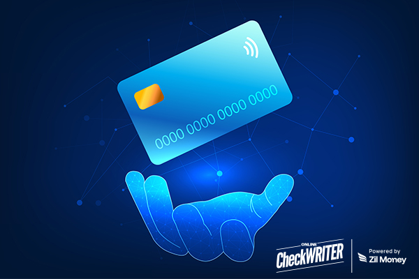 A digital hand holding a glowing card, symbolizing secure and convenient Virtual Card payments.