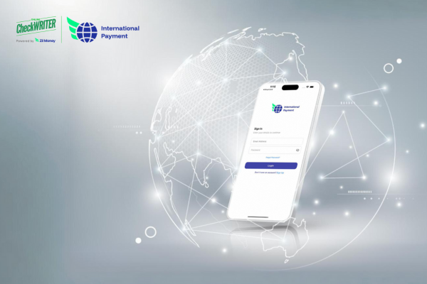 Smartphone Showing International Payment Mobile App