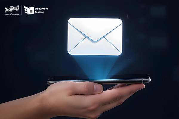 A Man Using A Tablet to Make Mail Documents Online with Speed and Security