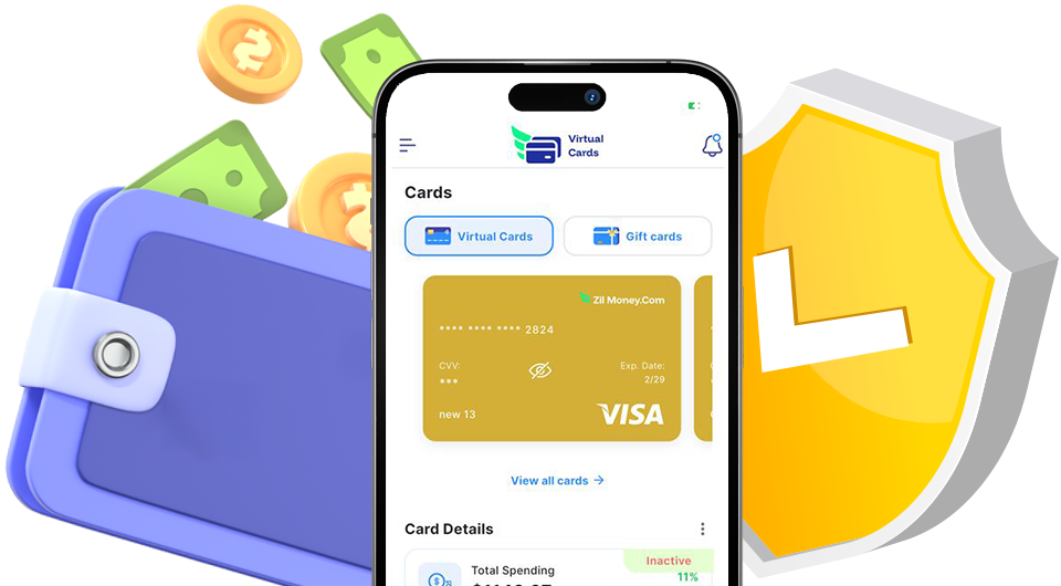 An Image that Shows A Wallet and A Phone to Make Virtual Business Expense Cards Payments Easily.