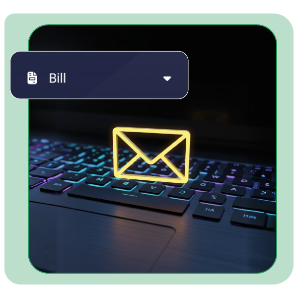 A Laptop Showing Email to Bill Option