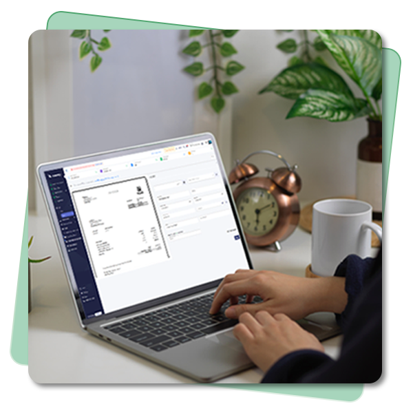 A Hand Working on a Laptop Creating Bills, What you can do in the Bill Inbox