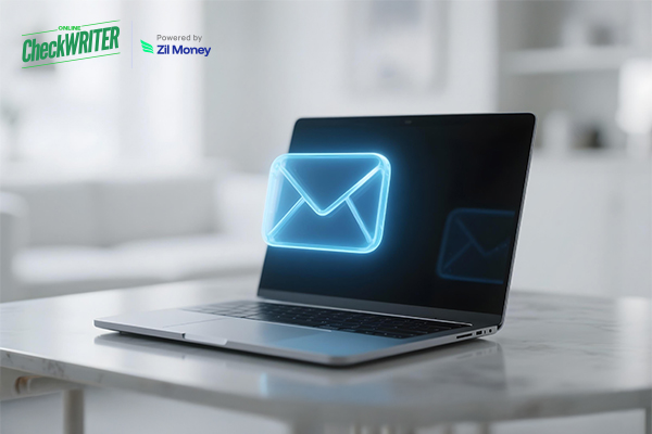Effortless Finance: 4 Ways to Perfect Your Check Mailing and Eliminate Paperwork Today A Laptop Screen Shows Check Mailing Interface, Check Mailing Tips for Faster, Paper-Free Business Payments