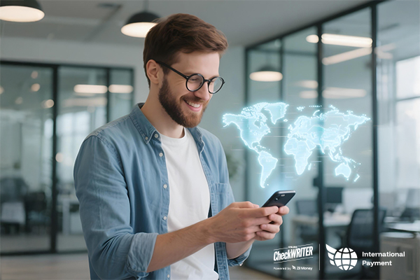 A Man Using A Phone to Make a Payment Easily, Fast International Payments Built on Trust and Transparency