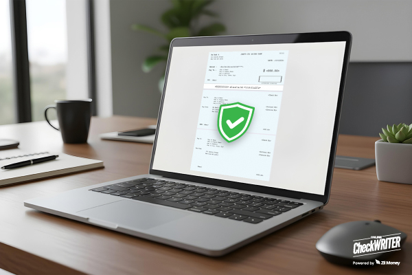 How Positive Pay Helps Catch Fake Checks in Seconds A Laptop Screen That Shows Platform Interface. How Positive Pay Helps Catch Fake Checks in Seconds