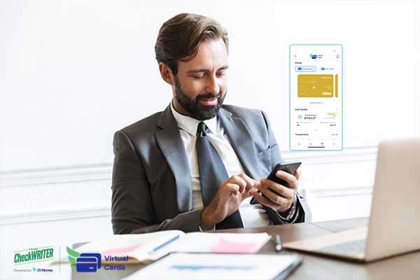 How One Virtual Card App Delivers the Competitive Edge Necessary to Master Business Payments Today A Man Using A Phone to Make a Payment Easily. A Phone Screen Showcase in the Image. How One Virtual Card App Delivers the Competitive Edge Necessary to Master Business Payments Today