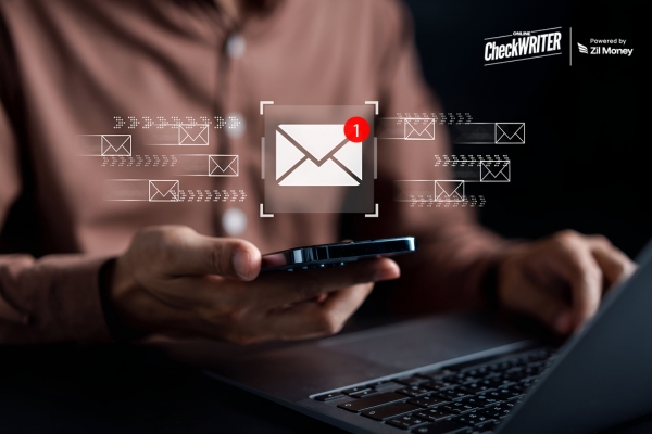 What Growing Businesses Get Wrong About Check Mailing Costs A Person Working on a Laptop Is Selecting a Secure Digital Check Template to Print or Send Checks Efficiently.