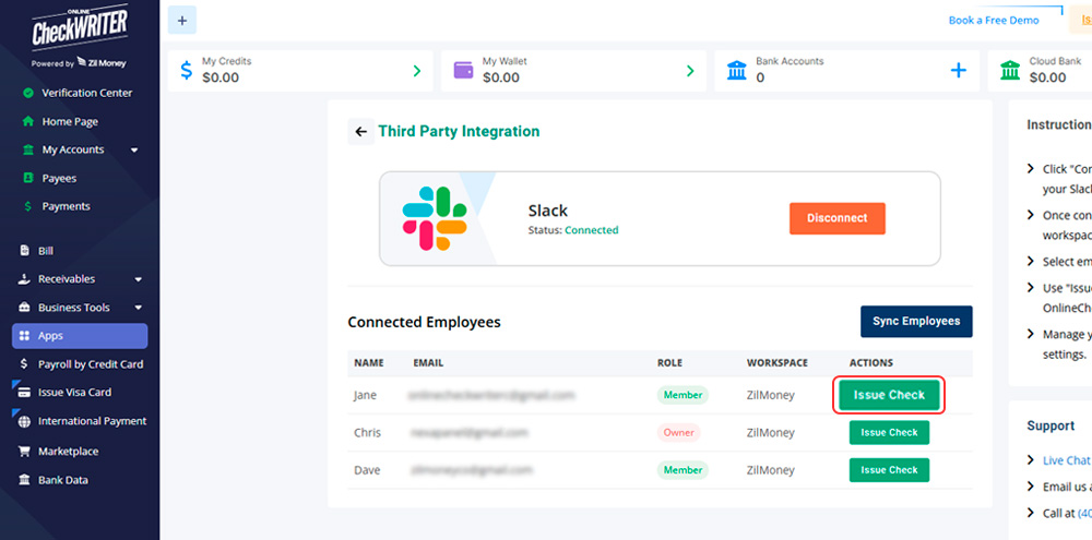Create Payees Create checks and pick how to send them. Print yourself or we mail them