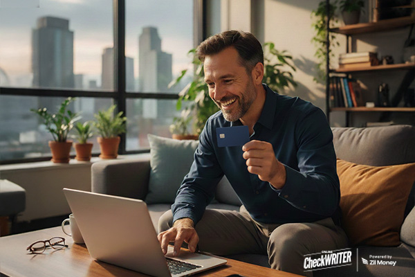 From Delayed Payments to Immediate Funds Why Credit Card Acceptance is a Business Revolution A man happily accepting his payments by credit card.