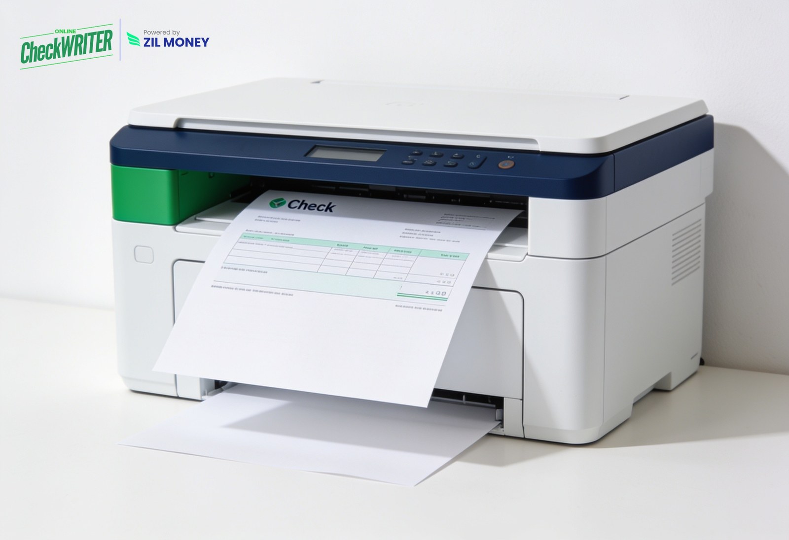 Print Checks Online Magnific Featured Print checks online — an office printer producing a check on white paper