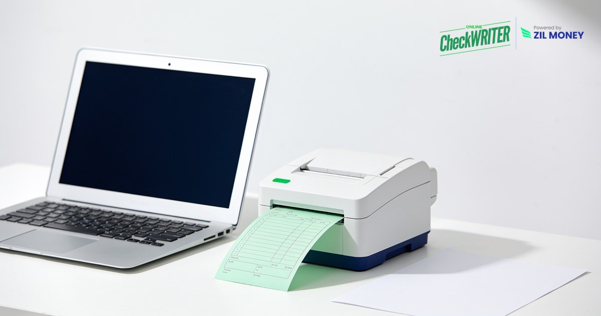 Turn a PDF check into a print-ready check with OnlineCheckWriter.com Turning a PDF check into a print-ready check on a laptop