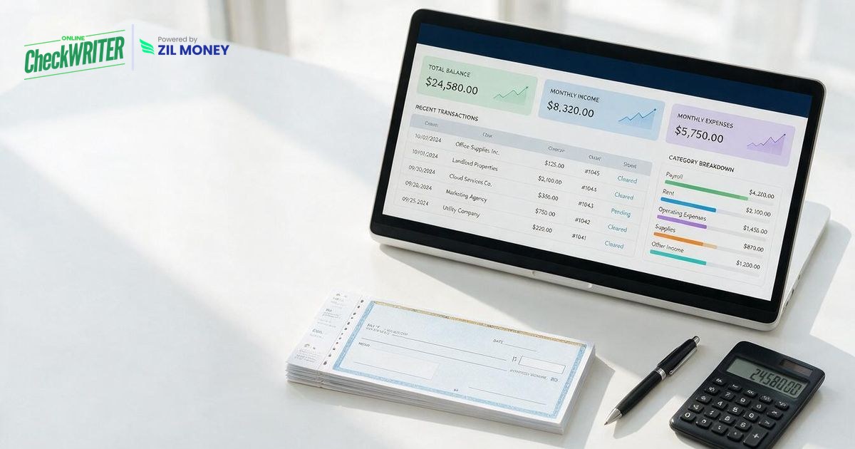Check keeper software dashboard tracking business checks on a laptop Check keeper software dashboard tracking business checks on a laptop