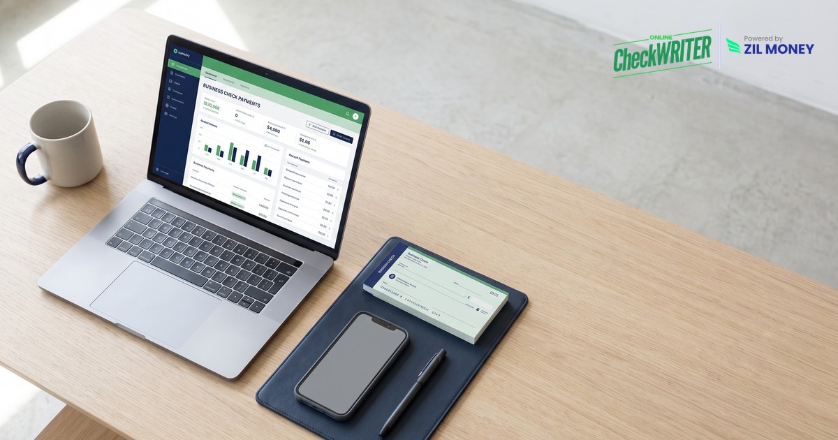 checkeeper-alternative-featured-magnific Checkeeper alternative dashboard on a laptop for printing and mailing business checks