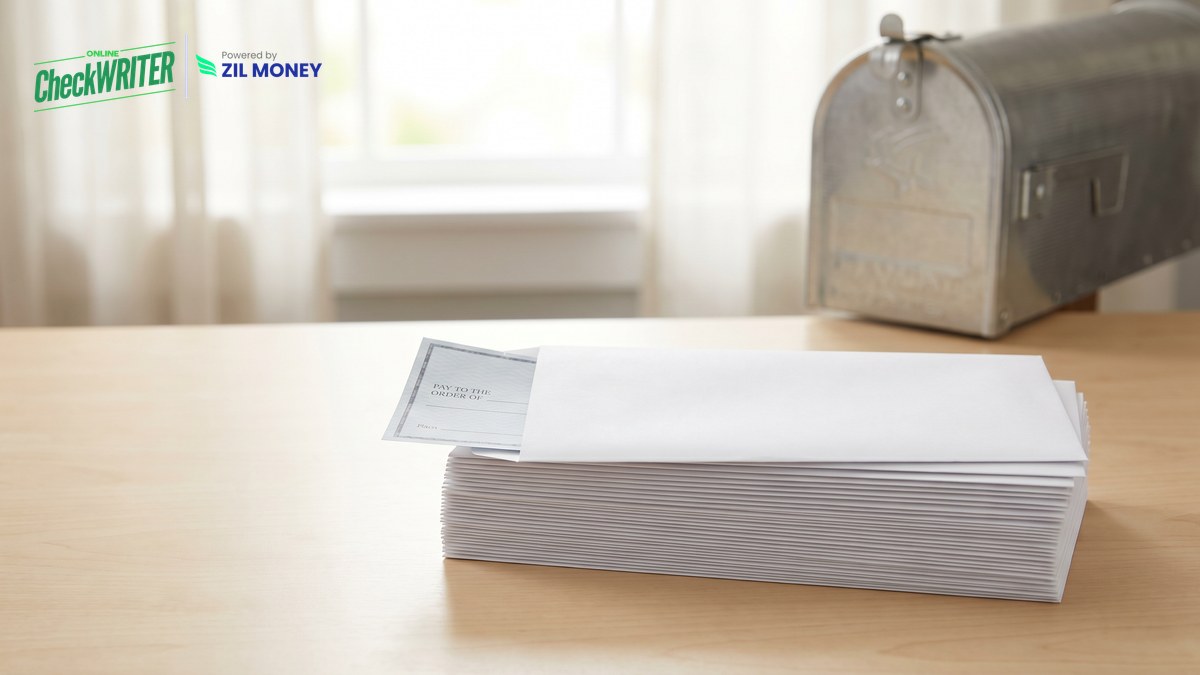 Online check mailing service, envelopes with a check ready to mail, OnlineCheckWriter.com Online check mailing service, envelopes with a check ready to mail, OnlineCheckWriter.com