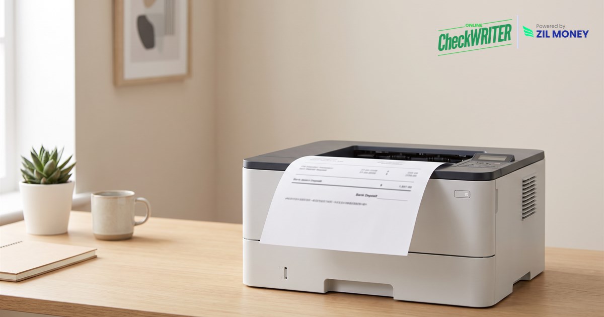 7 Reasons to Print Your Own Deposit Slips Free Instead of Reordering From the Bank Business owner printing their own deposit slips free on plain paper at an office printer