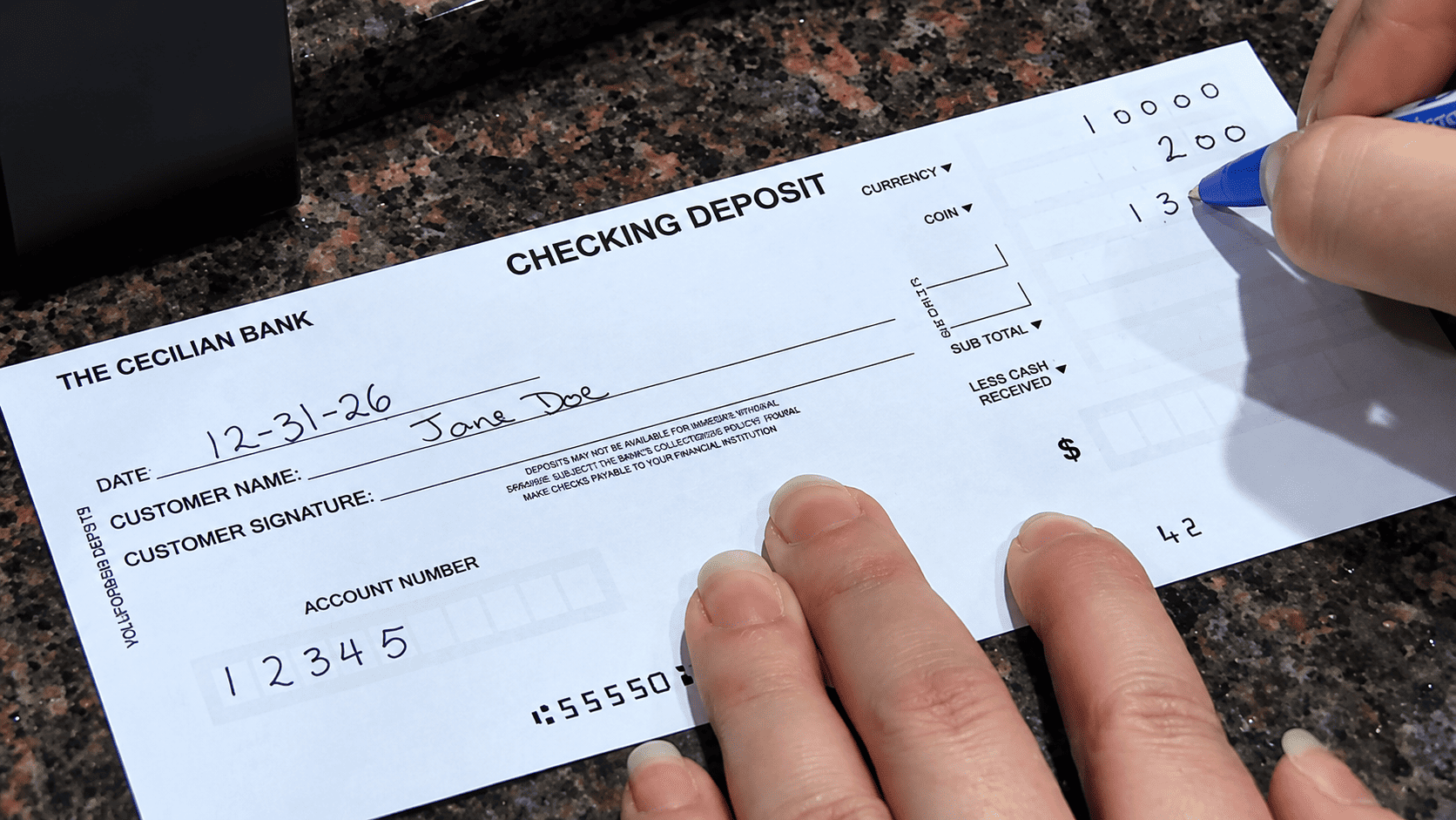Deposit Slip